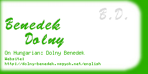 benedek dolny business card